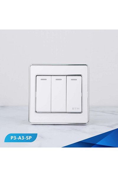 Btm مفتاح ثلاثي، لؤلؤي وفضي - 3 قطع