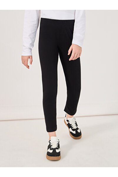 Styli Solid Leggings with Elastic Waistband