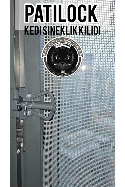 Genel Markalar Patidoor Patilock Kedi Sineklik Kilidi / Siyah Renk / Içeri Ve Dışarı Açılır Sineklik Için Uygundur.