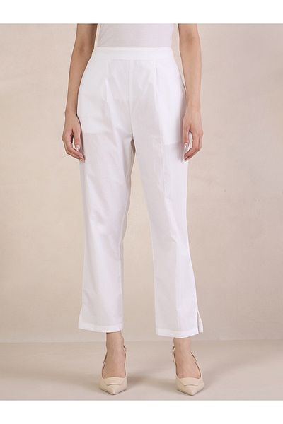 Styli Cotton Poplin Crop Length Pants with Side Pocket