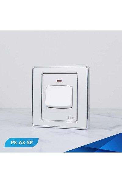 Btm مفتاح مكيف 7×7 فضي وفضي - 6 قطع