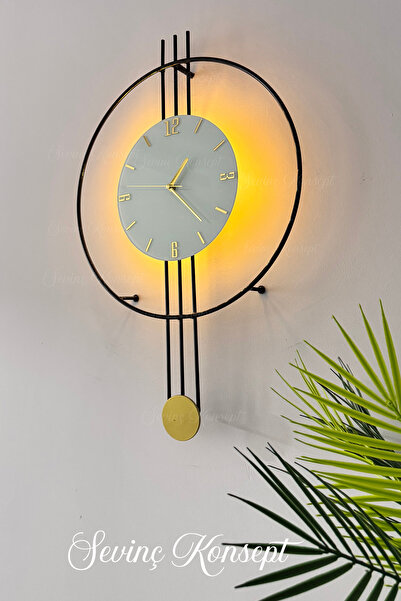 SEVİNÇ KONSEPT LED Kristal Beyaz Cam Amedi Black, Gold Point, Modern Dekorati...