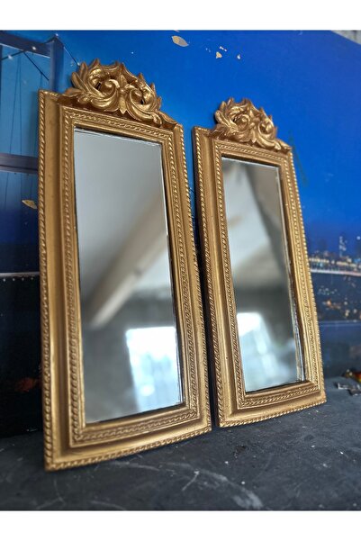 busraconcept Ayna 2li gold , özel tasarım duvar aynası 50x20cm