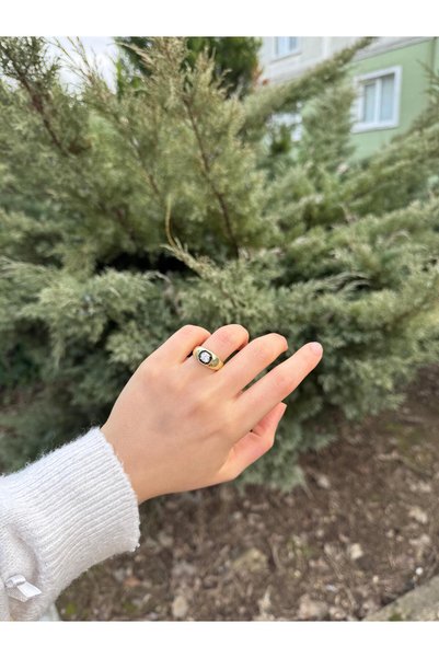 KARSU Gümüş Yüzük Mineli Çağla Model 925 Ayar Gümüş