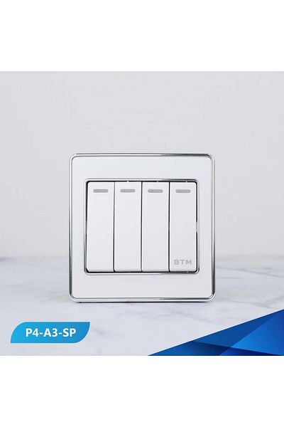 Btm مفتاح رباعي الألوان، لؤلؤي وفضي - 3 قطع