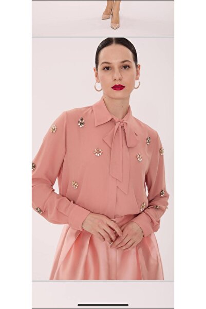 BALA COUTURE Taş Detay Bluz Krep Şifon