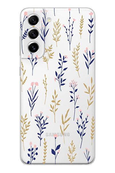 moonset Samsung Galaxy S22 Uyumlu Çiçekler Tasarımlı Baskılı Şeffaf Telefon K...