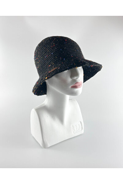 Kidilia قبعة شتوية محبوكة يدويًا باللون الأسود