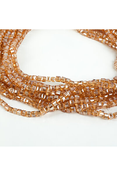 yfhobi 1 Dizi (90-95Adet) - 4 mm Küp Kristal Cam Boncuk Dizisi Kaplama Bal Re...