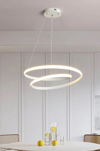 Lenart Lighting Ring Model Pendant Lamp Led Chandelier with Remote Control, 3 Colors Lighting, Living Room Chandelier