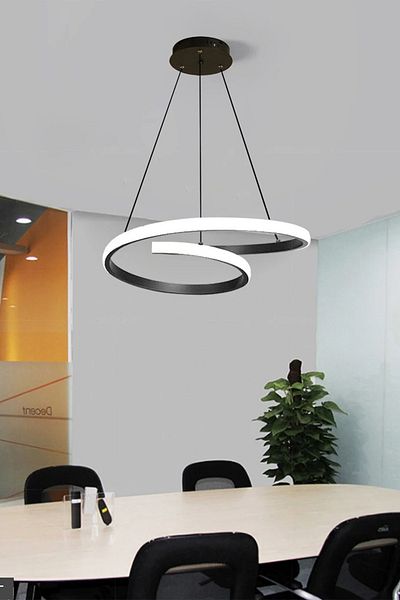 Lenart Lighting Ring Model Pendant Lamp Led Chandelier with Remote Control, 3 Colors Lighting, Living Room Chandelier