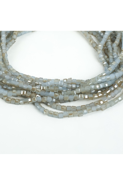 yfhobi 1 Dizi (90-95Adet) - 4 mm Küp Kristal Cam Boncuk Dizisi Kaplama Buzlu ...