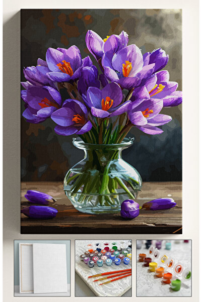 Sulepas Sayılarla Boyama Çerçeveli Hobi Seti Numaralı Tuval Fırça Boya Kasnak...