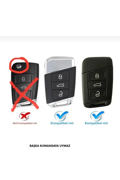Skilit حافظة مفاتيح السيارة المطاطية النانوية السوداء لسيارة فولكس فاجن باسات B8 سكودا