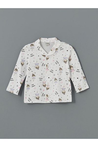 LC Waikiki Lcw Kids Resort Collar Printed Girl's Shirt