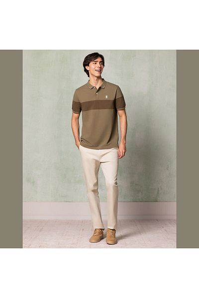 Giordano Men's Stretch Twill Khaki Pants