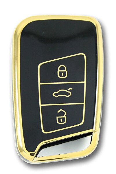 bigkey Volkswagen Passat B8 Skoda Negru Nano Cauciuc Husa Cheie Auto Husa Tel...