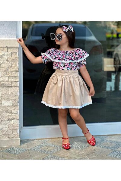 KOKOŞ BEBEK Flower Detailed 3-Piece Combination |   Between 4/5 Years