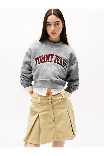 Tommy Hilfiger kadın tjw crop cneck collar sweatshirt