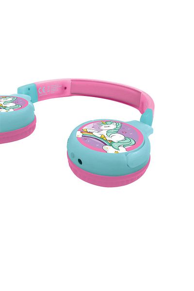 LEXIBOOK Unicorn 2-in-1 Bluetooth & Wired Headphones | Foldable | 85 dB Volume Limit | Colorful Design