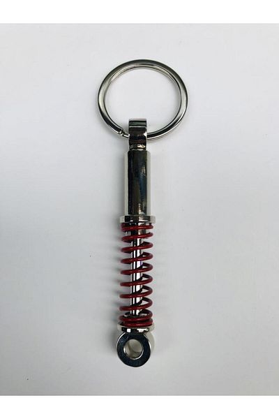 Mega Oto Market Chrome Red Spring Auto Car Key Chain Shock Absorber - N11.2941