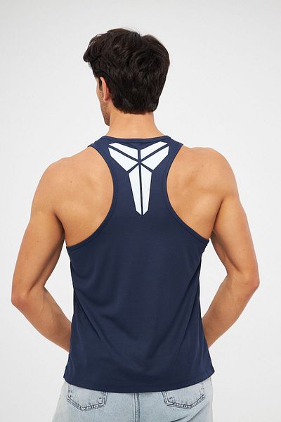 Moda Işık Navy Blue Men's Sports Undershirt - Printed