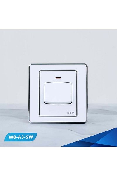 Btm مفتاح مكيف 7×7 ابيض وفضي - 10 قطع