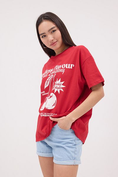 Addax Μπλουζάκι με λαιμόκοψη Cherry Look P10382