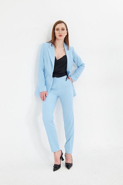 LOVELF Costum pentru bebeluși cu guler albastru din satin