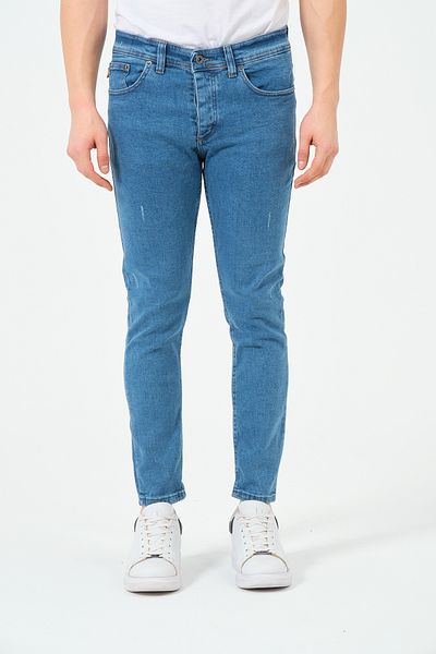 moda biz Ανδρικό τζιν τζιν γαλάζιο Slimfit - Τζιν ιταλικής κοπής