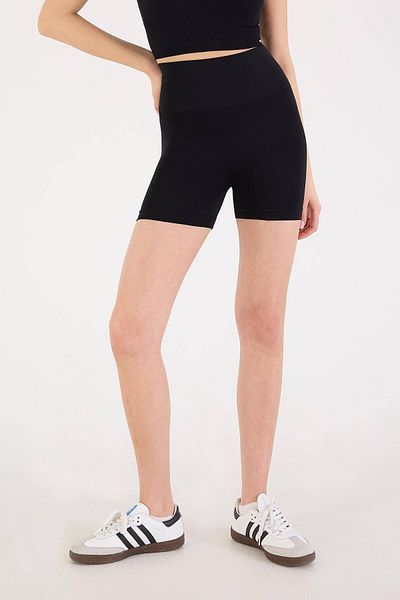 Addax Pantaloni scurți sport fără cusături cu talie înaltă Tyt0129-dk2