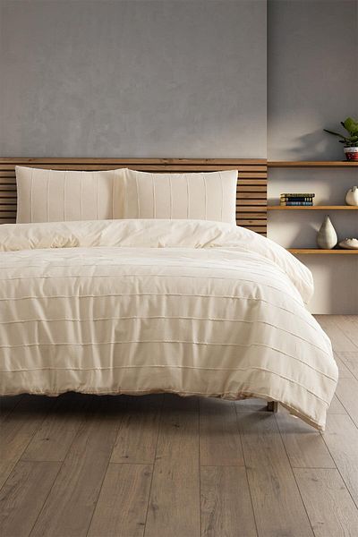 Denizli Concept Set cuvertură de pilota moale din bumbac 100%, set de husă de pilota dublu din sidef natural cu cearșafuri