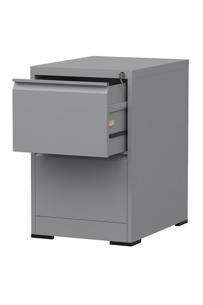 Mahmayi Godrej 2 Drawer Steel Filing Cabinet with Secure Lock Steel Grey Powder-Coated Finish