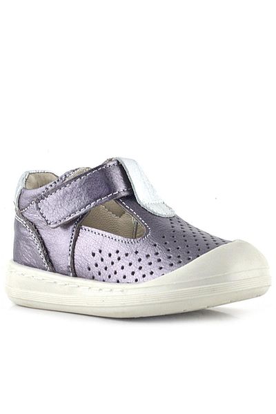 Rakerplus Shaun Genuine Leather Platinum Velcro Anatomical Baby Girl Sandals