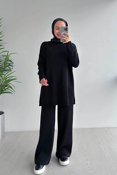 Ka Hijab Σετ πλεκτών Anje Hijab - Μαύρο