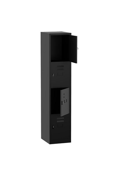 Mahmayi Godrej 4 Door Steel Locker with Heavy-Duty Construction Scratch-Resistant Black Finish