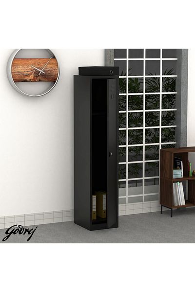Mahmayi Godrej 1 Door Steel Locker with Heavy-Duty Construction Scratch-Resistant Black Finish