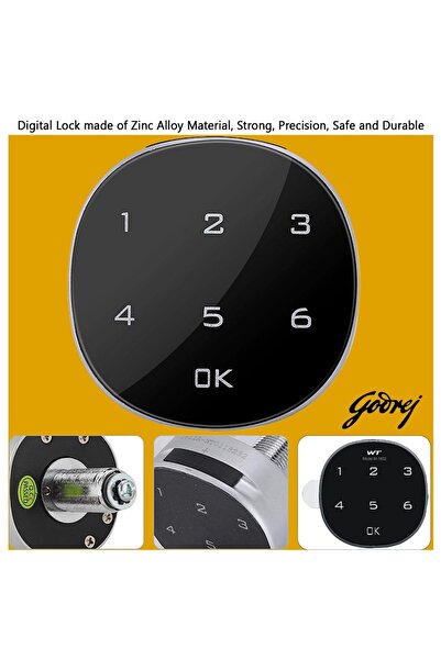 Mahmayi Godrej Digital 6 Door Locker with Advanced Touch Screen Lock Steel Black