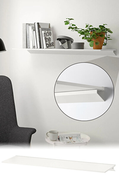 Binbirreyon Çelik Ayaklı Hazır Duvar Rafı Sistemi 110x32cm Beyaz BD024