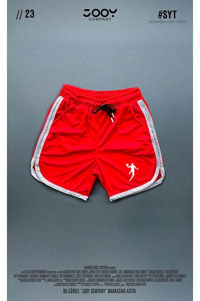 Jooy Red Basketball Player Printed Training Fitness Sportsman Shorts