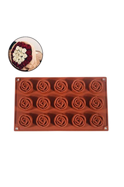 Eminonutoptanci 15 قطعة من قوالب السيليكون - نموذج كعكة الشوكولاتة والورد الج...