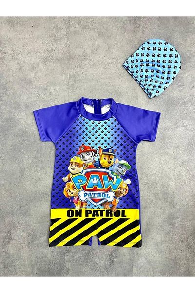 miniko Boy's 2-Piece Boned Paw Patrol Printed Zippered Sea Pool Beach Swimsuit