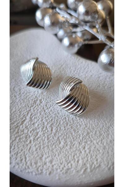 VOBEEYKU Special coated asymmetric earrings with notched plate