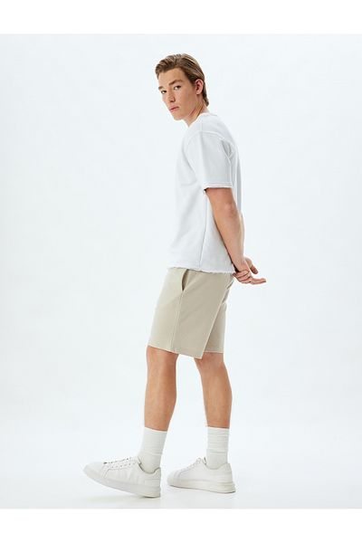 Koton Cotton Bermuda Shorts - Lace-Up Waist and Pocket Detail