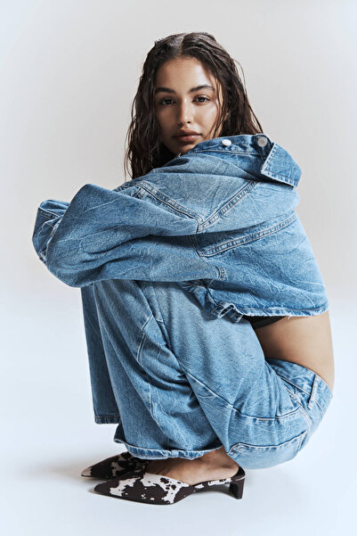 Pull & Bear İnek desenli topuğu açık ayakkabı