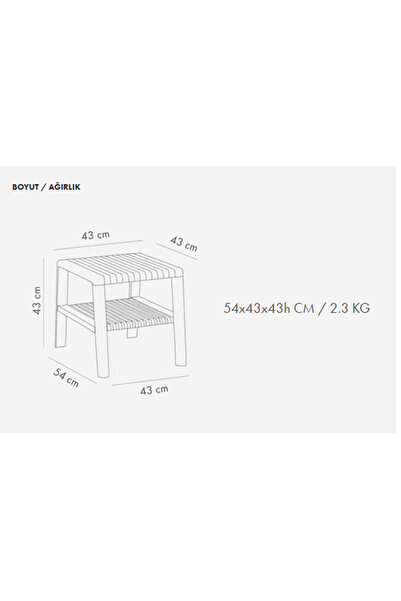 Divona Home Joker Modern Şezlong Sehpası Plastik Bahçe Sehpa ANTRASİT