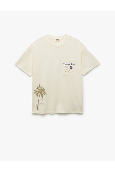 Koton Crew Neck Short Sleeve Cotton T-Shirt