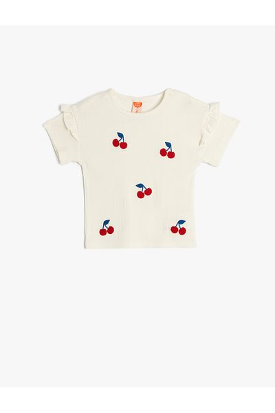 Koton ecru Short Sleeve T-Shirt