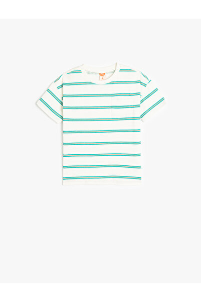 Koton تي شيرت للأولاد الصغار برقبة دائرية وأكمام قصيرة إكرو 5SMB10014TK