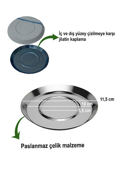 EVSTYLE Stainless Steel Romantic Tea Plate - Silver Color